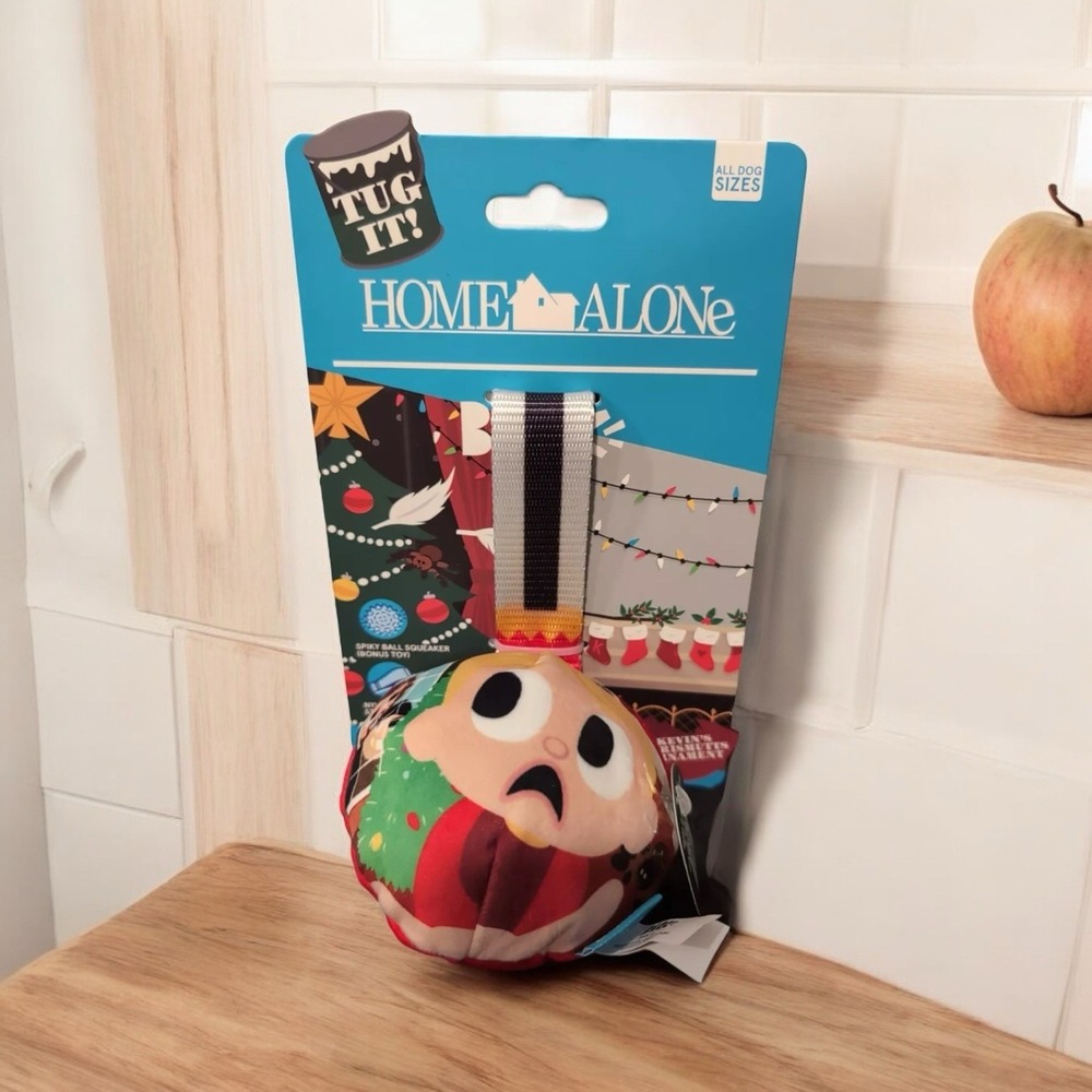 NEW Bark Box Home Alone "KEVIN'S CHRISTMUTTS ORNAMENT" Ball Tug It Dog Toy